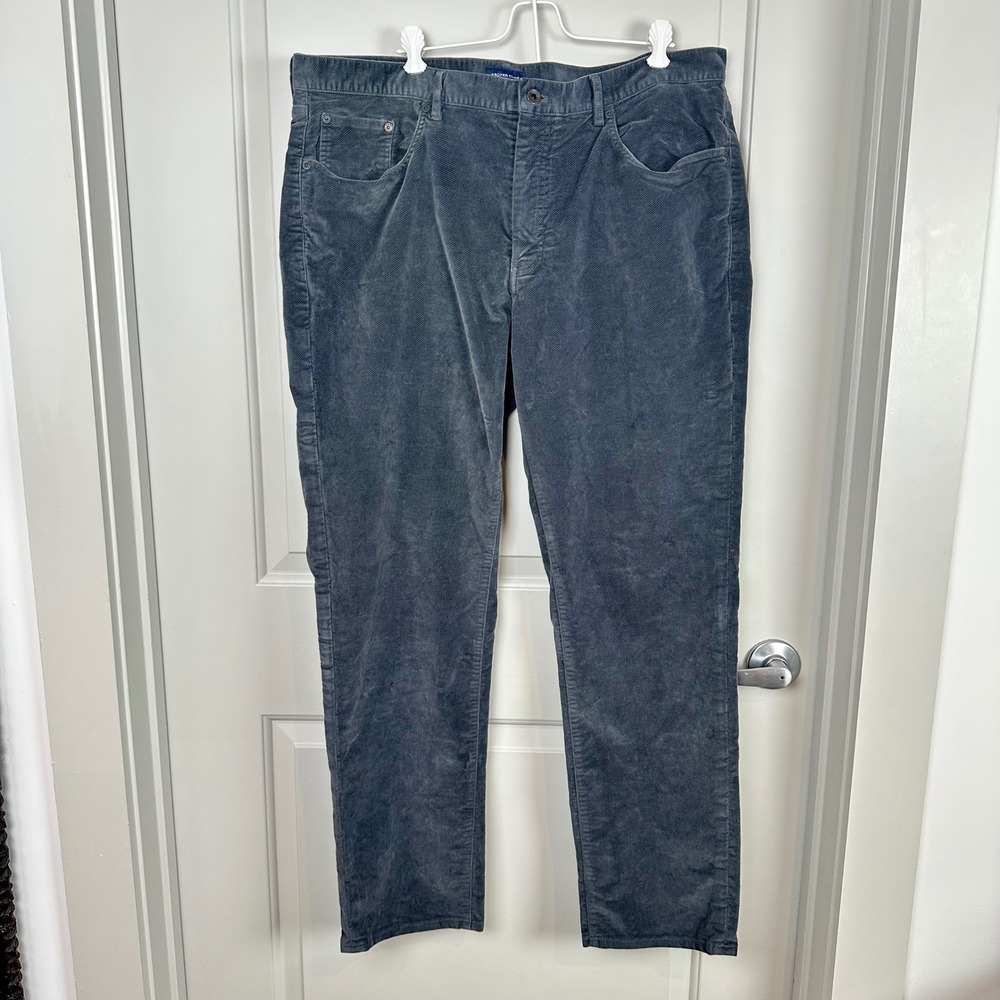 Proper Cloth Mens Corduroy Pants Gray Casual Straight Leg Trousers 41" Waist
